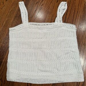 White Crochet Tank Top